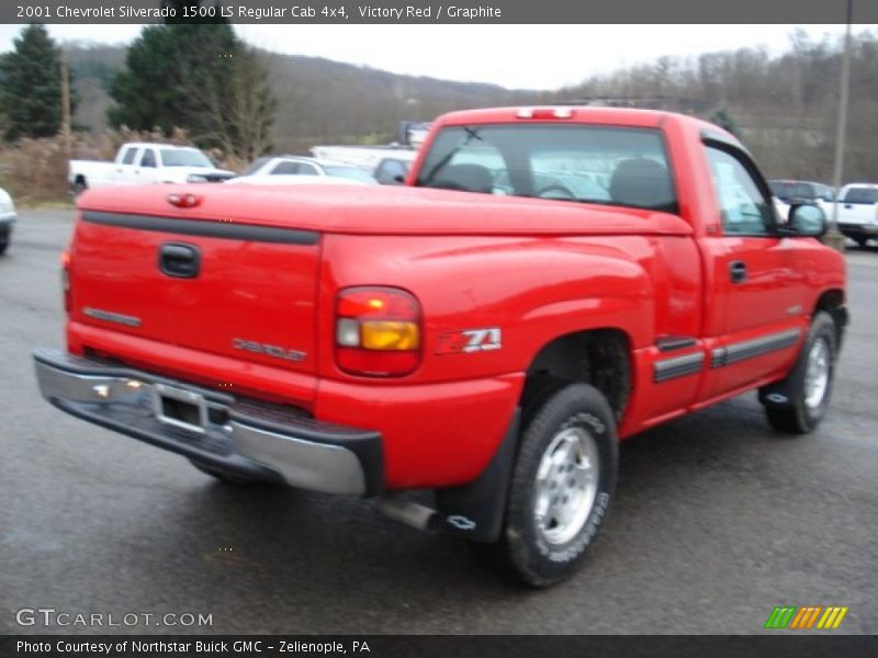 Victory Red / Graphite 2001 Chevrolet Silverado 1500 LS Regular Cab 4x4