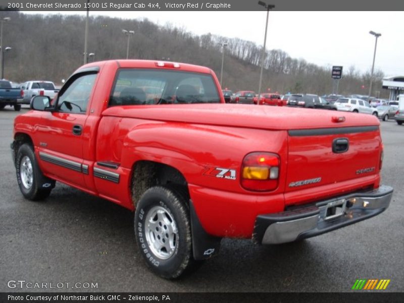 Victory Red / Graphite 2001 Chevrolet Silverado 1500 LS Regular Cab 4x4