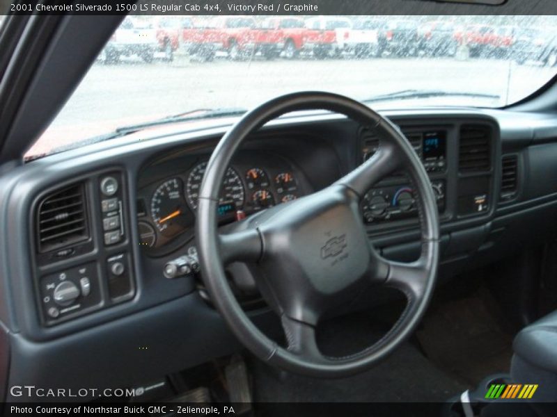 Victory Red / Graphite 2001 Chevrolet Silverado 1500 LS Regular Cab 4x4