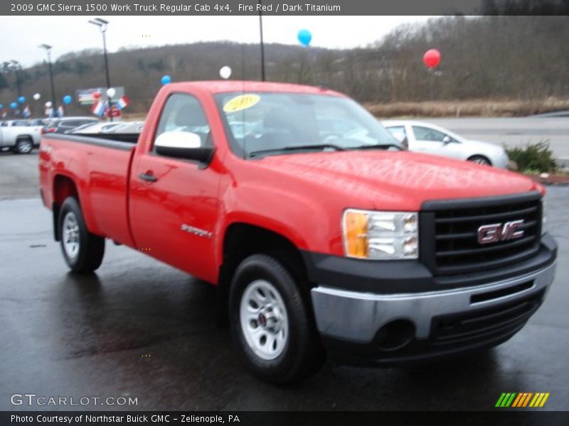 Fire Red / Dark Titanium 2009 GMC Sierra 1500 Work Truck Regular Cab 4x4