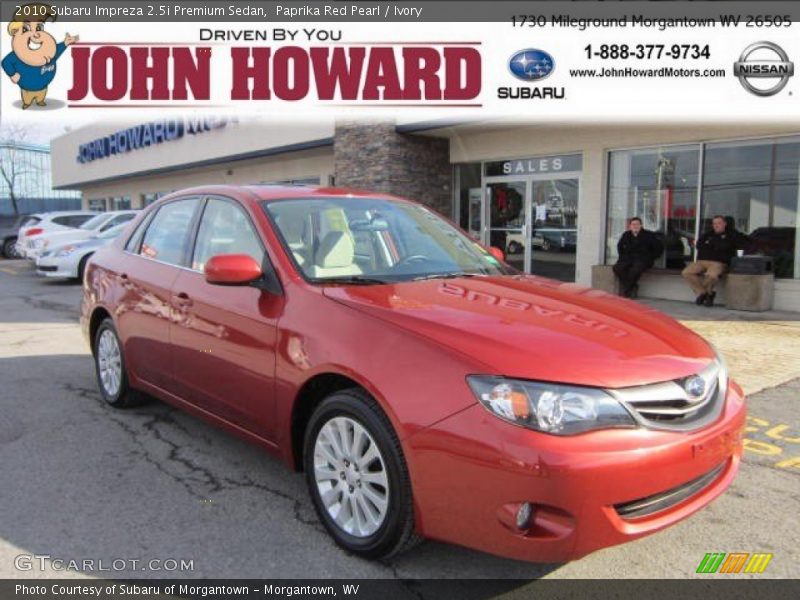 Paprika Red Pearl / Ivory 2010 Subaru Impreza 2.5i Premium Sedan