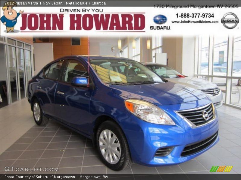 Metallic Blue / Charcoal 2012 Nissan Versa 1.6 SV Sedan