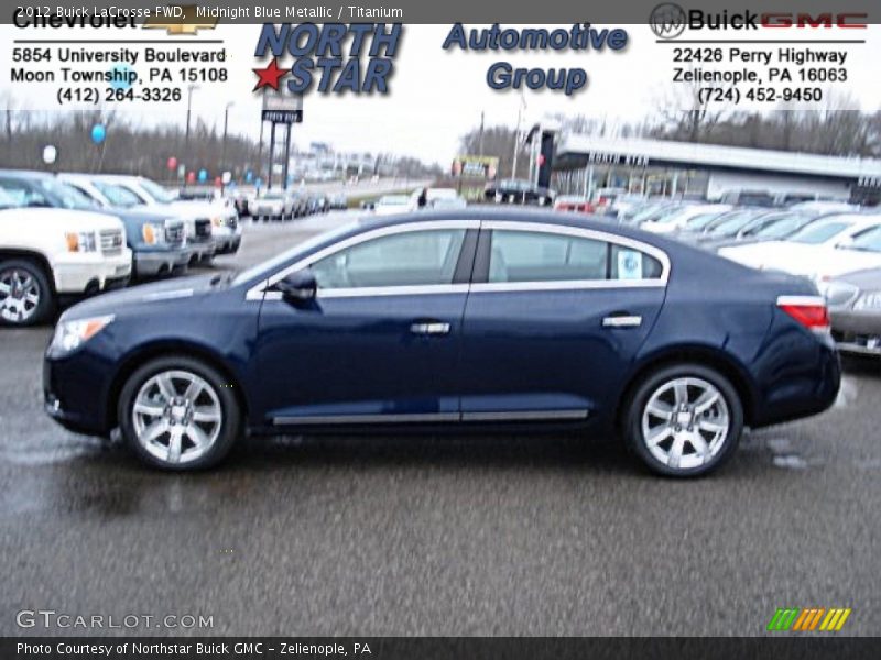 Midnight Blue Metallic / Titanium 2012 Buick LaCrosse FWD