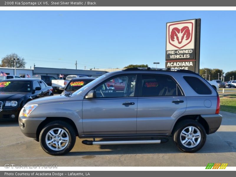 Steel Silver Metallic / Black 2008 Kia Sportage LX V6