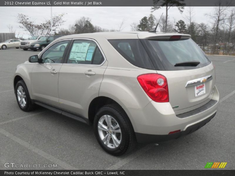 Gold Mist Metallic / Jet Black 2012 Chevrolet Equinox LS