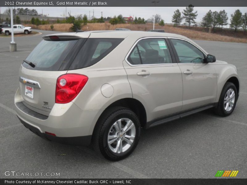 Gold Mist Metallic / Jet Black 2012 Chevrolet Equinox LS