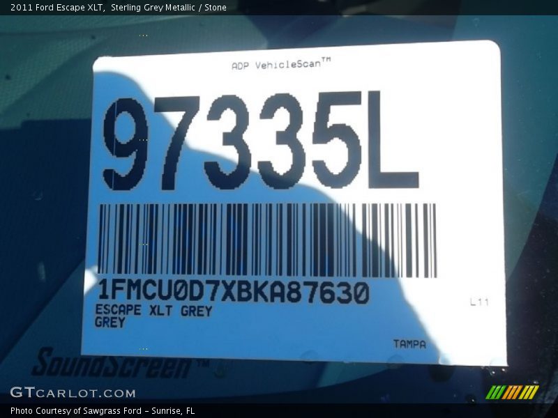 Sterling Grey Metallic / Stone 2011 Ford Escape XLT