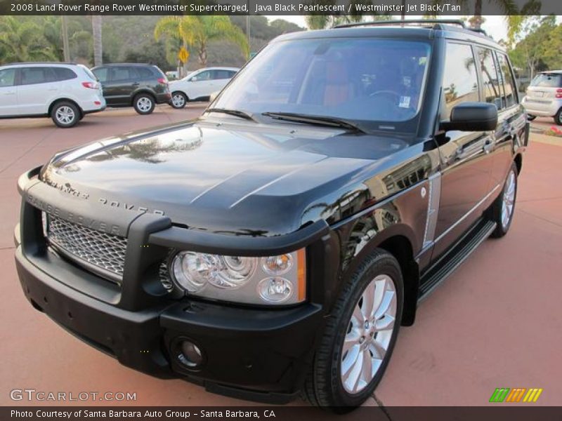 Java Black Pearlescent / Westminster Jet Black/Tan 2008 Land Rover Range Rover Westminster Supercharged