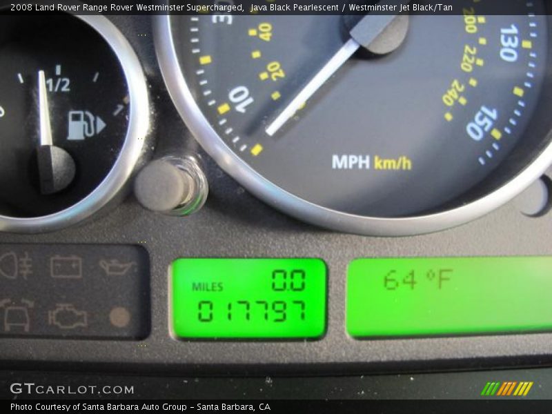 Java Black Pearlescent / Westminster Jet Black/Tan 2008 Land Rover Range Rover Westminster Supercharged