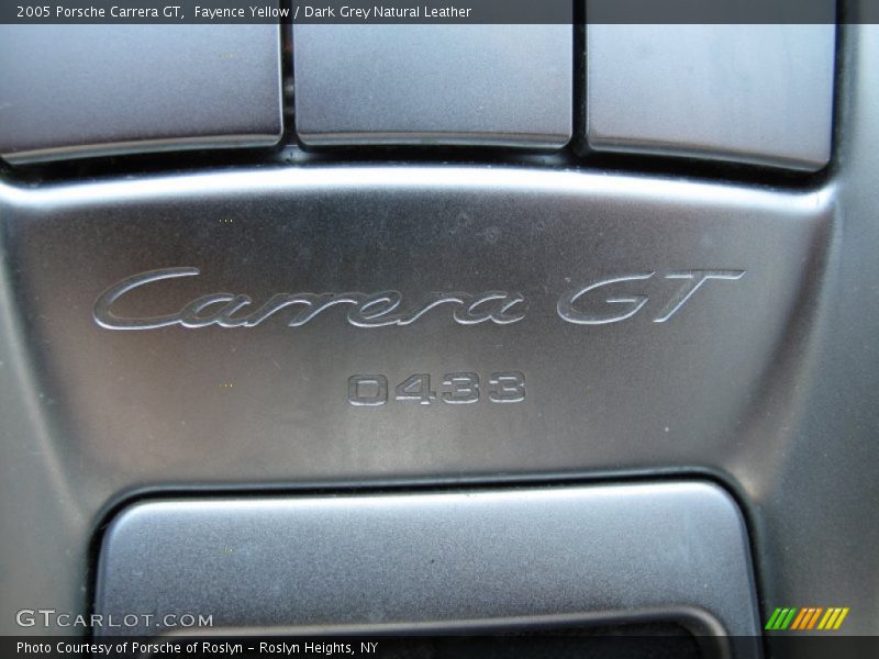 Info Tag of 2005 Carrera GT 
