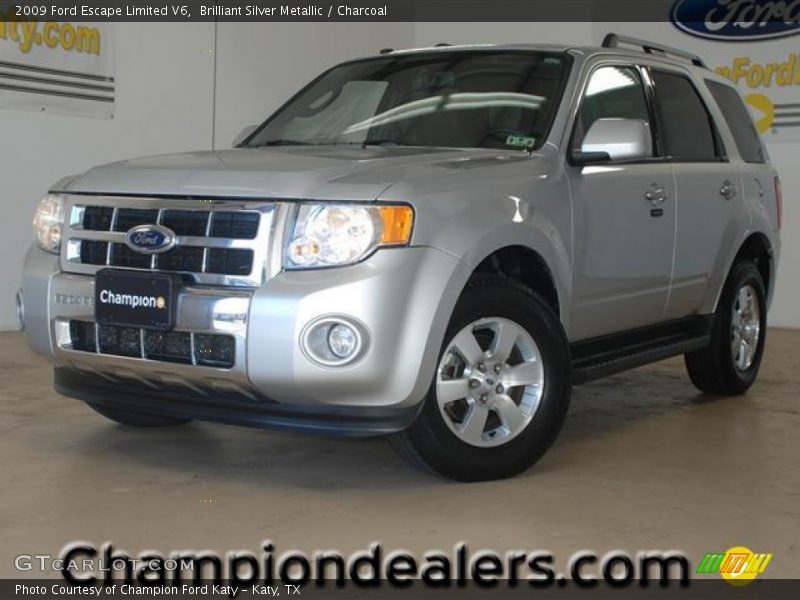 Brilliant Silver Metallic / Charcoal 2009 Ford Escape Limited V6