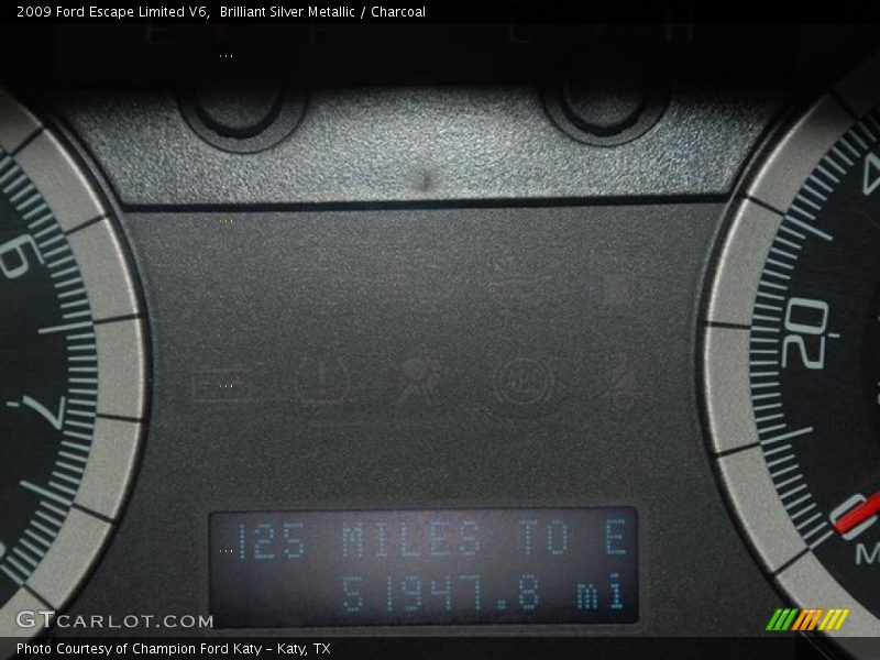 Brilliant Silver Metallic / Charcoal 2009 Ford Escape Limited V6