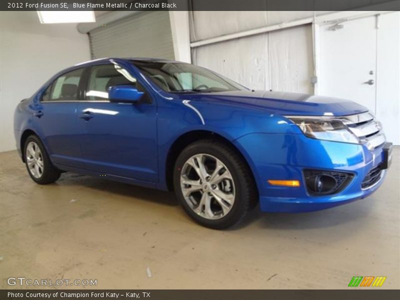 Blue Flame Metallic / Charcoal Black 2012 Ford Fusion SE