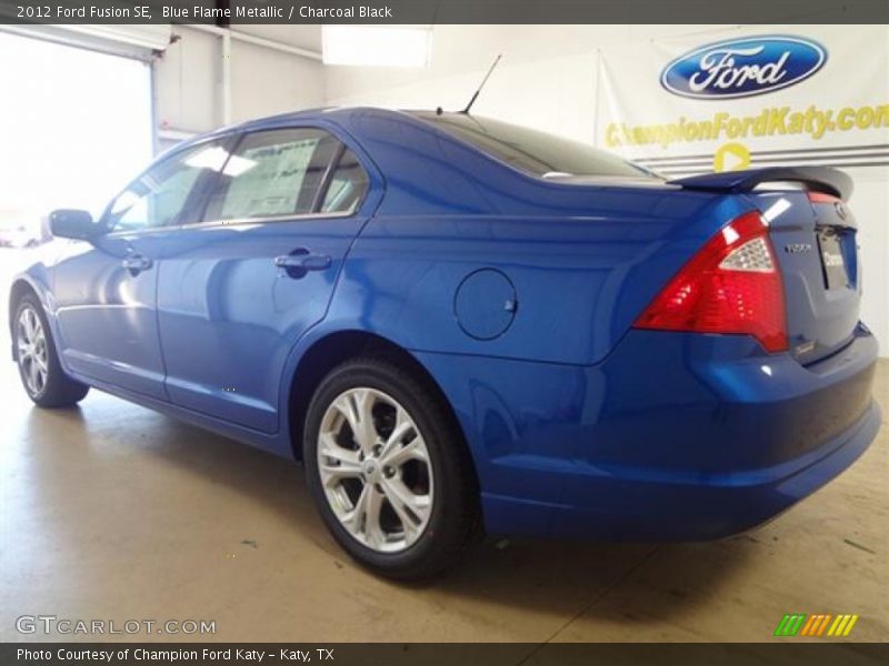 Blue Flame Metallic / Charcoal Black 2012 Ford Fusion SE