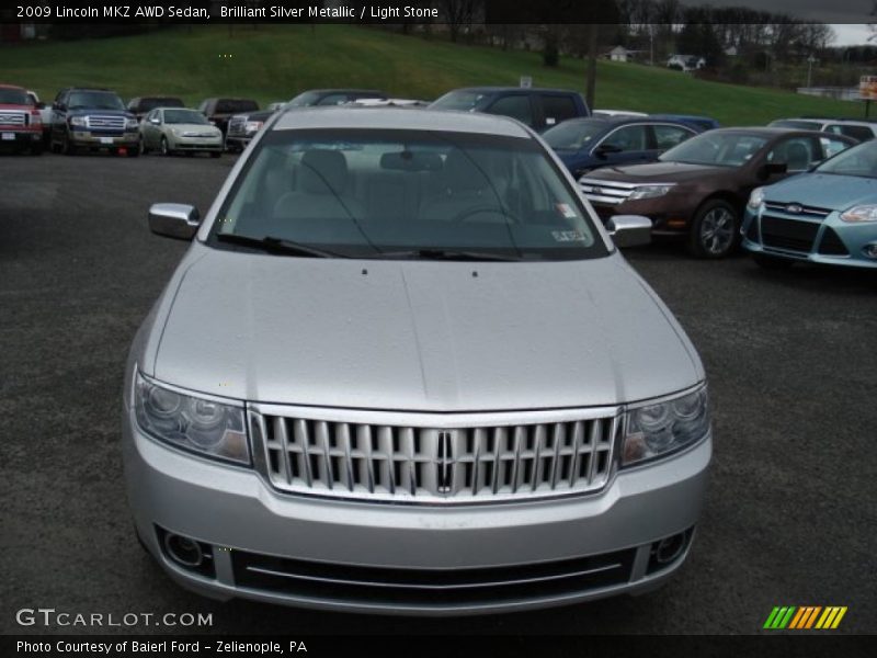 Brilliant Silver Metallic / Light Stone 2009 Lincoln MKZ AWD Sedan