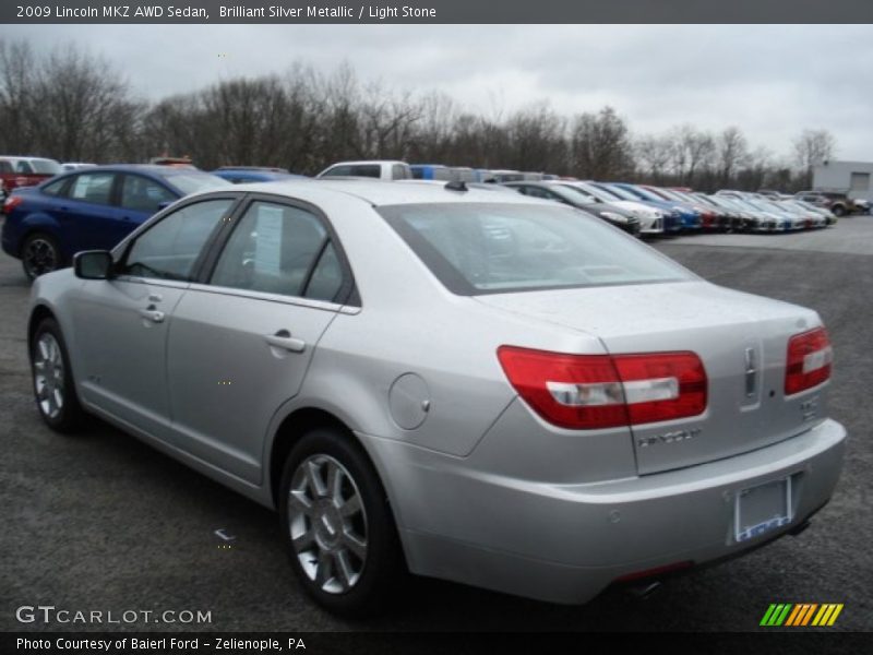 Brilliant Silver Metallic / Light Stone 2009 Lincoln MKZ AWD Sedan