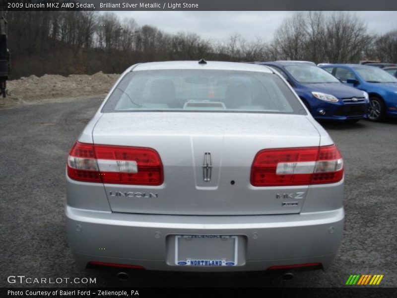 Brilliant Silver Metallic / Light Stone 2009 Lincoln MKZ AWD Sedan