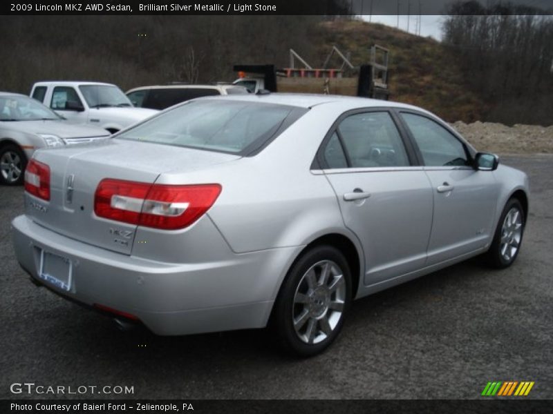Brilliant Silver Metallic / Light Stone 2009 Lincoln MKZ AWD Sedan