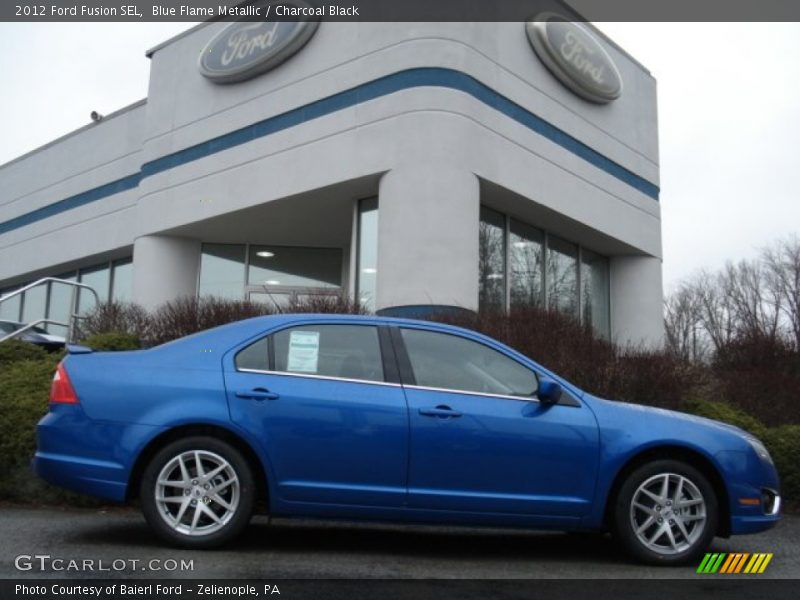 Blue Flame Metallic / Charcoal Black 2012 Ford Fusion SEL