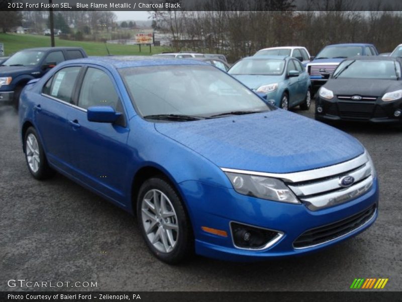 Blue Flame Metallic / Charcoal Black 2012 Ford Fusion SEL