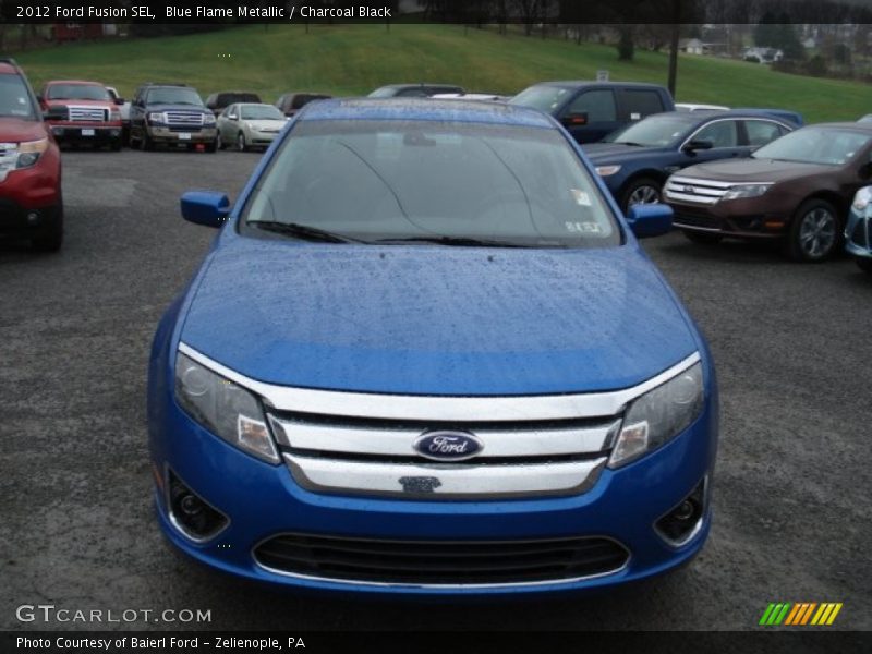 Blue Flame Metallic / Charcoal Black 2012 Ford Fusion SEL