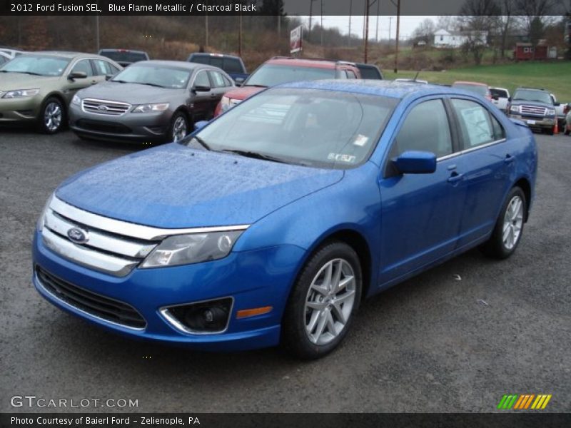 Blue Flame Metallic / Charcoal Black 2012 Ford Fusion SEL