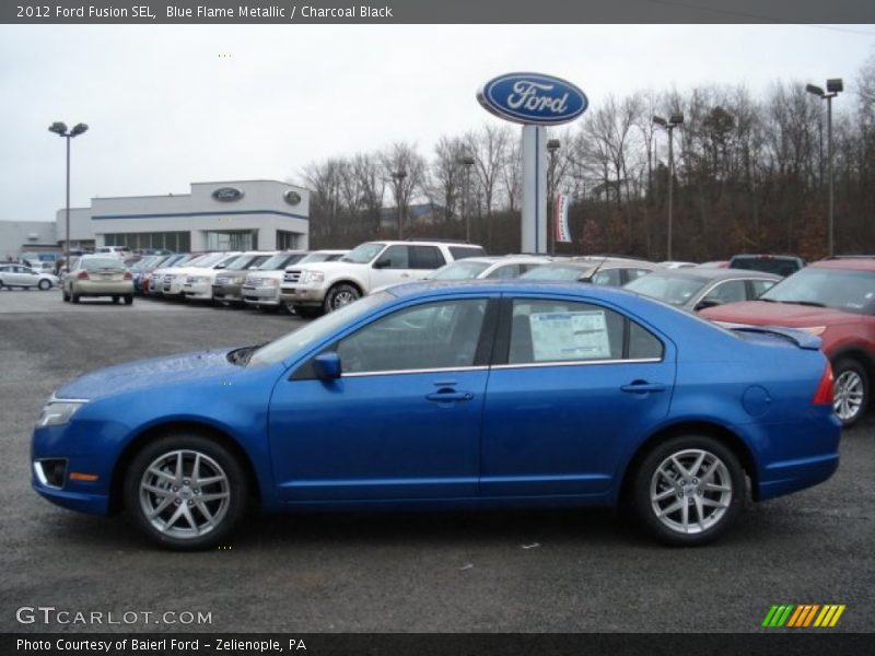 Blue Flame Metallic / Charcoal Black 2012 Ford Fusion SEL