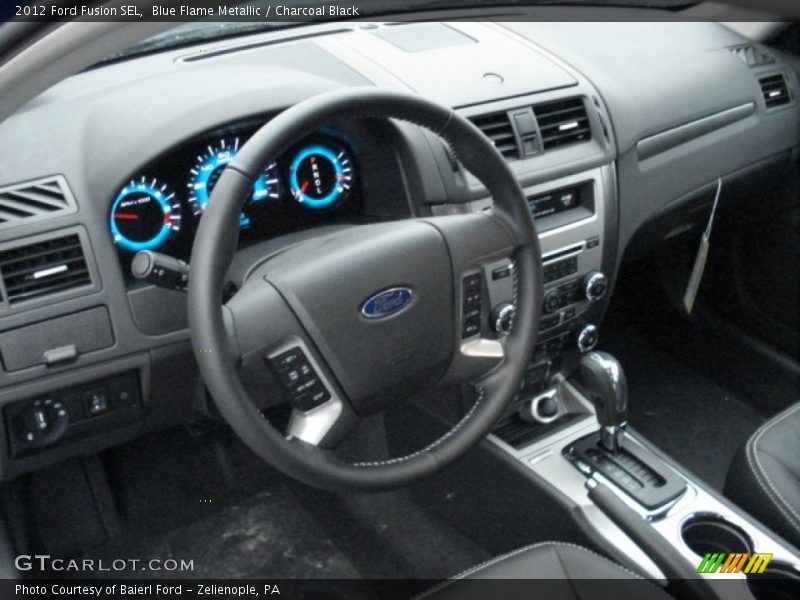 Blue Flame Metallic / Charcoal Black 2012 Ford Fusion SEL