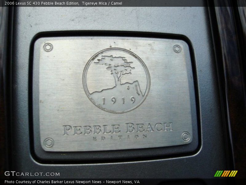 Pebble Beach Edition Badge - 2006 Lexus SC 430 Pebble Beach Edition