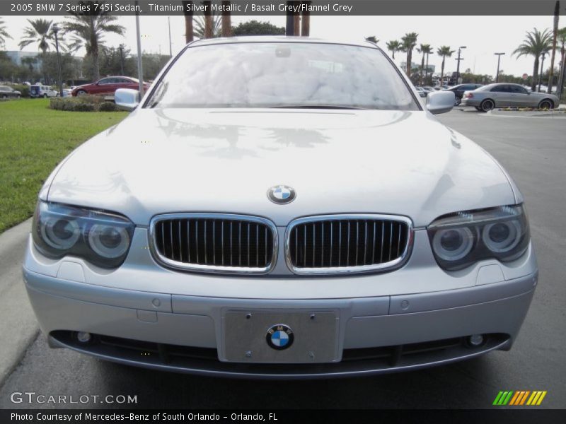 Titanium Silver Metallic / Basalt Grey/Flannel Grey 2005 BMW 7 Series 745i Sedan