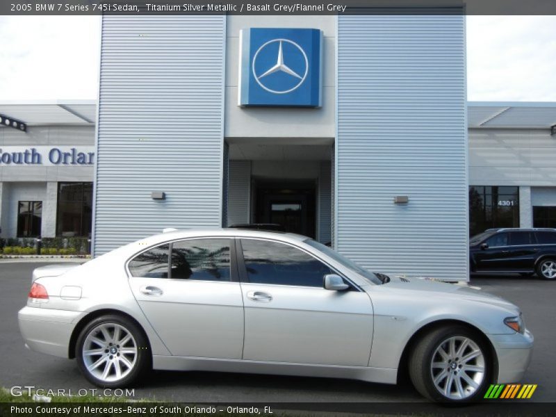 Titanium Silver Metallic / Basalt Grey/Flannel Grey 2005 BMW 7 Series 745i Sedan