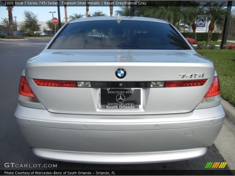 Titanium Silver Metallic / Basalt Grey/Flannel Grey 2005 BMW 7 Series 745i Sedan