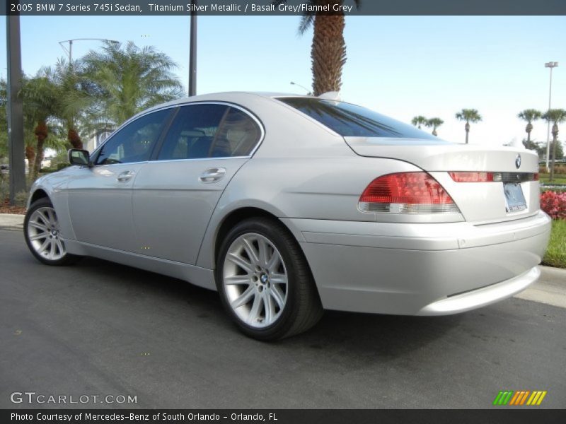 Titanium Silver Metallic / Basalt Grey/Flannel Grey 2005 BMW 7 Series 745i Sedan