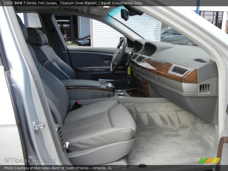 Titanium Silver Metallic / Basalt Grey/Flannel Grey 2005 BMW 7 Series 745i Sedan