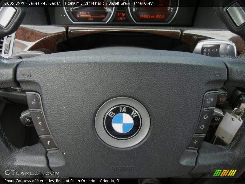 Titanium Silver Metallic / Basalt Grey/Flannel Grey 2005 BMW 7 Series 745i Sedan