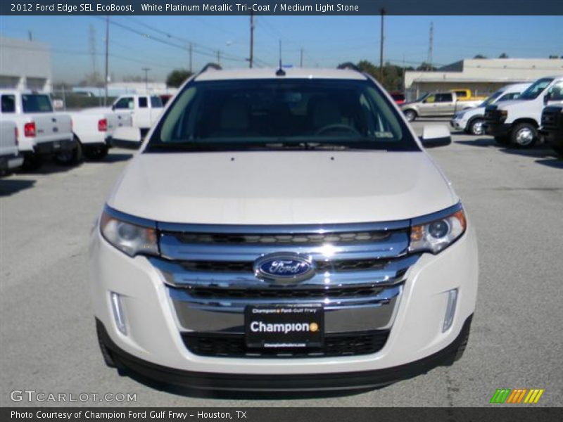 White Platinum Metallic Tri-Coat / Medium Light Stone 2012 Ford Edge SEL EcoBoost