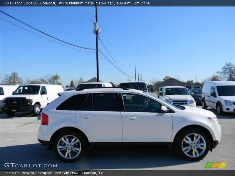 White Platinum Metallic Tri-Coat / Medium Light Stone 2012 Ford Edge SEL EcoBoost