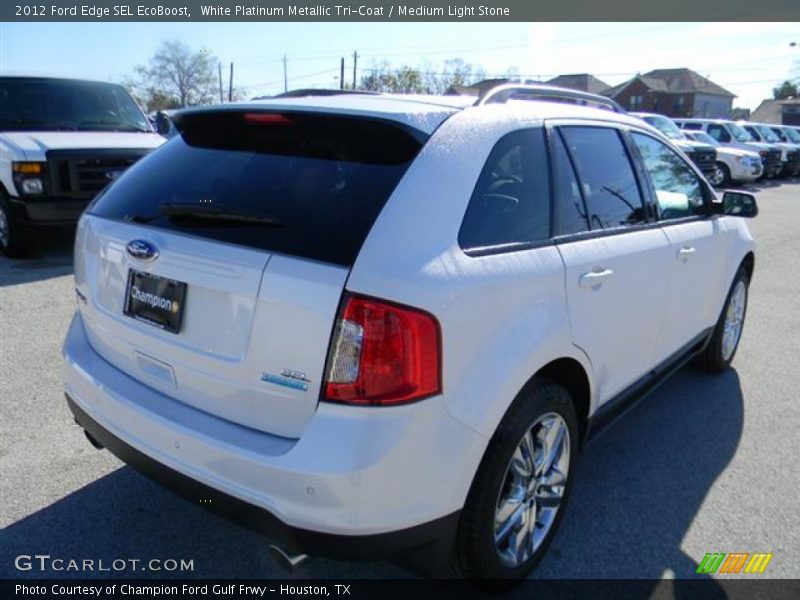 White Platinum Metallic Tri-Coat / Medium Light Stone 2012 Ford Edge SEL EcoBoost