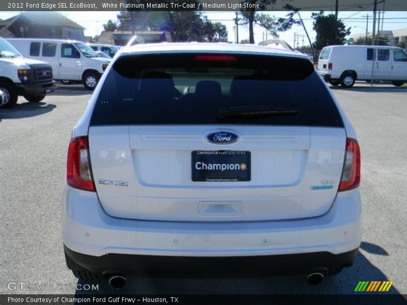 White Platinum Metallic Tri-Coat / Medium Light Stone 2012 Ford Edge SEL EcoBoost