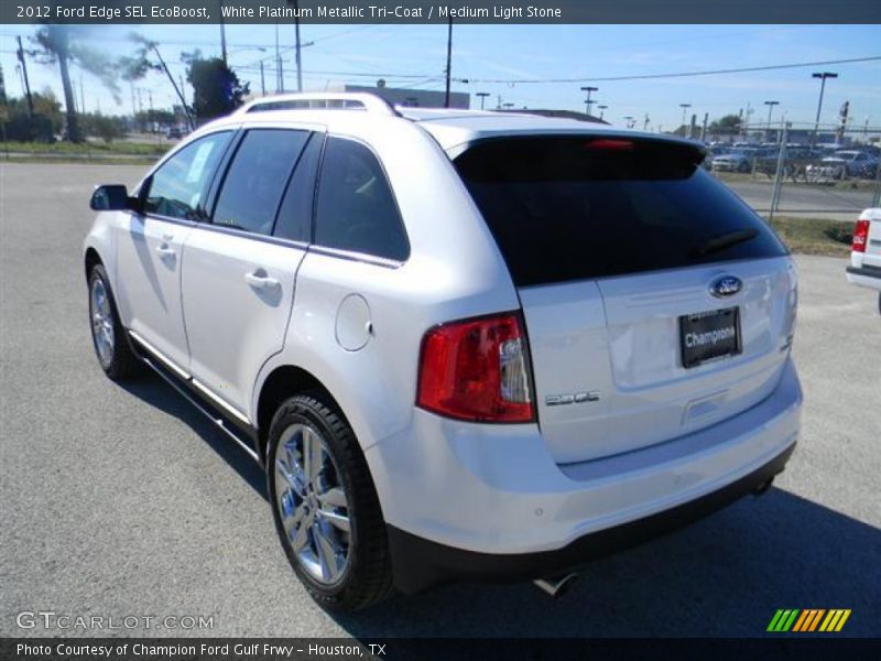 White Platinum Metallic Tri-Coat / Medium Light Stone 2012 Ford Edge SEL EcoBoost