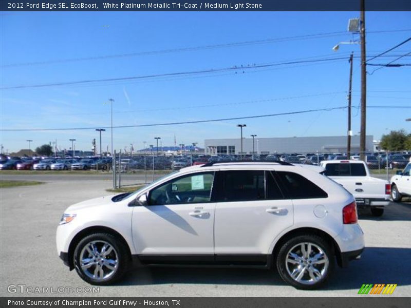 White Platinum Metallic Tri-Coat / Medium Light Stone 2012 Ford Edge SEL EcoBoost