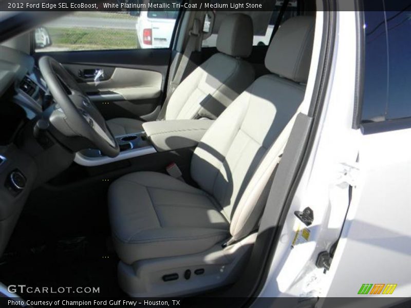 White Platinum Metallic Tri-Coat / Medium Light Stone 2012 Ford Edge SEL EcoBoost