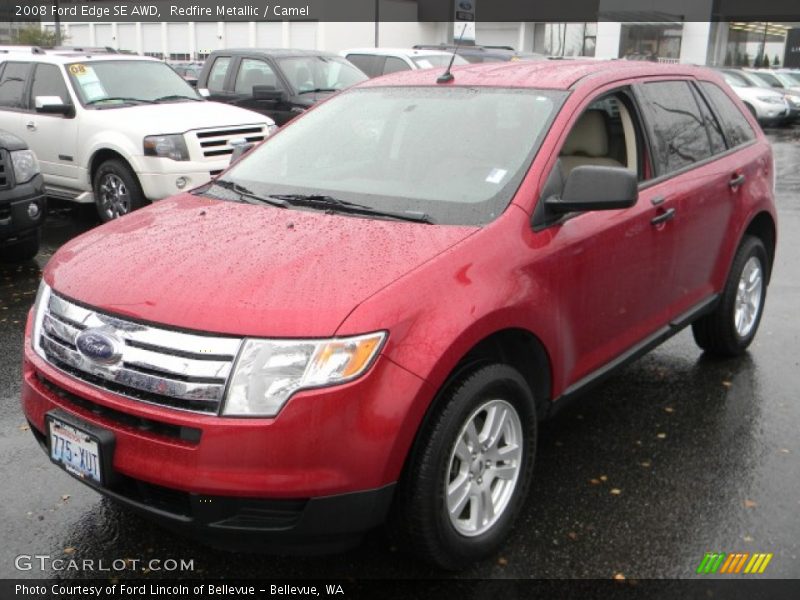 Redfire Metallic / Camel 2008 Ford Edge SE AWD