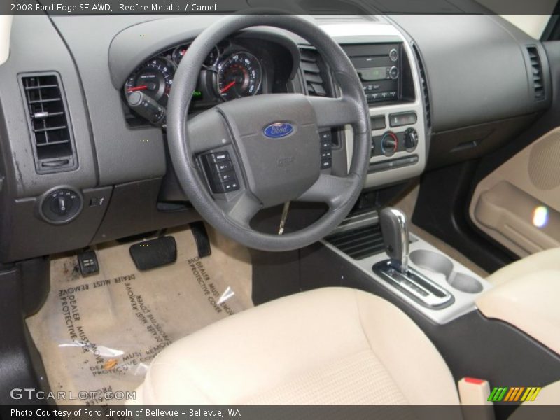 Redfire Metallic / Camel 2008 Ford Edge SE AWD