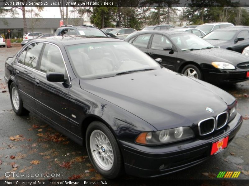Orient Blue Metallic / Beige 2001 BMW 5 Series 525i Sedan