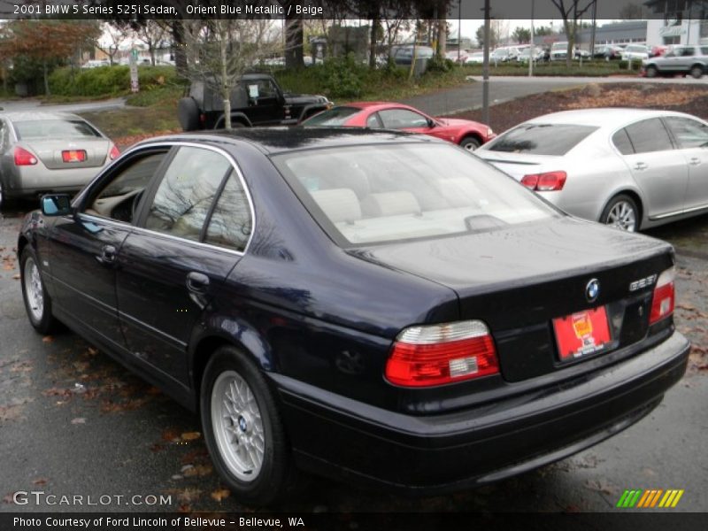 Orient Blue Metallic / Beige 2001 BMW 5 Series 525i Sedan