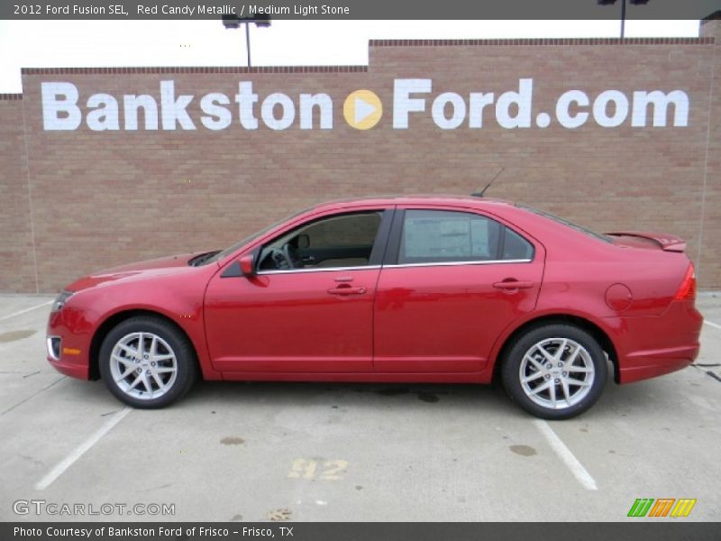 Red Candy Metallic / Medium Light Stone 2012 Ford Fusion SEL