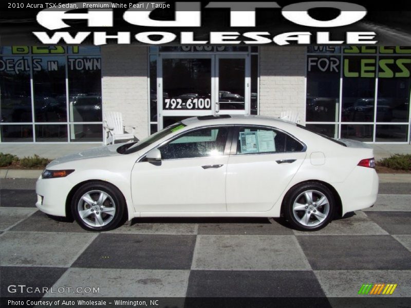 Premium White Pearl / Taupe 2010 Acura TSX Sedan