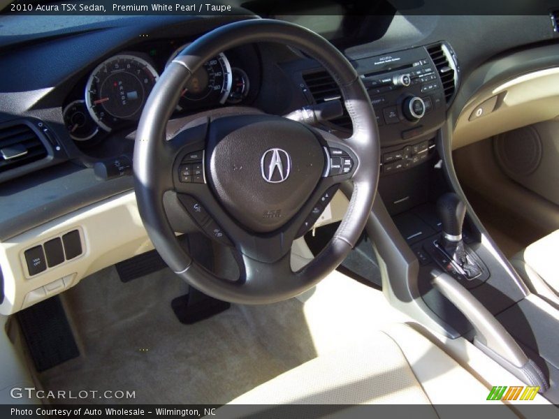 Premium White Pearl / Taupe 2010 Acura TSX Sedan