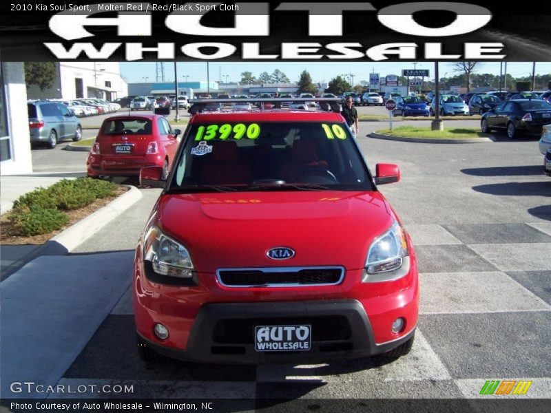 Molten Red / Red/Black Sport Cloth 2010 Kia Soul Sport